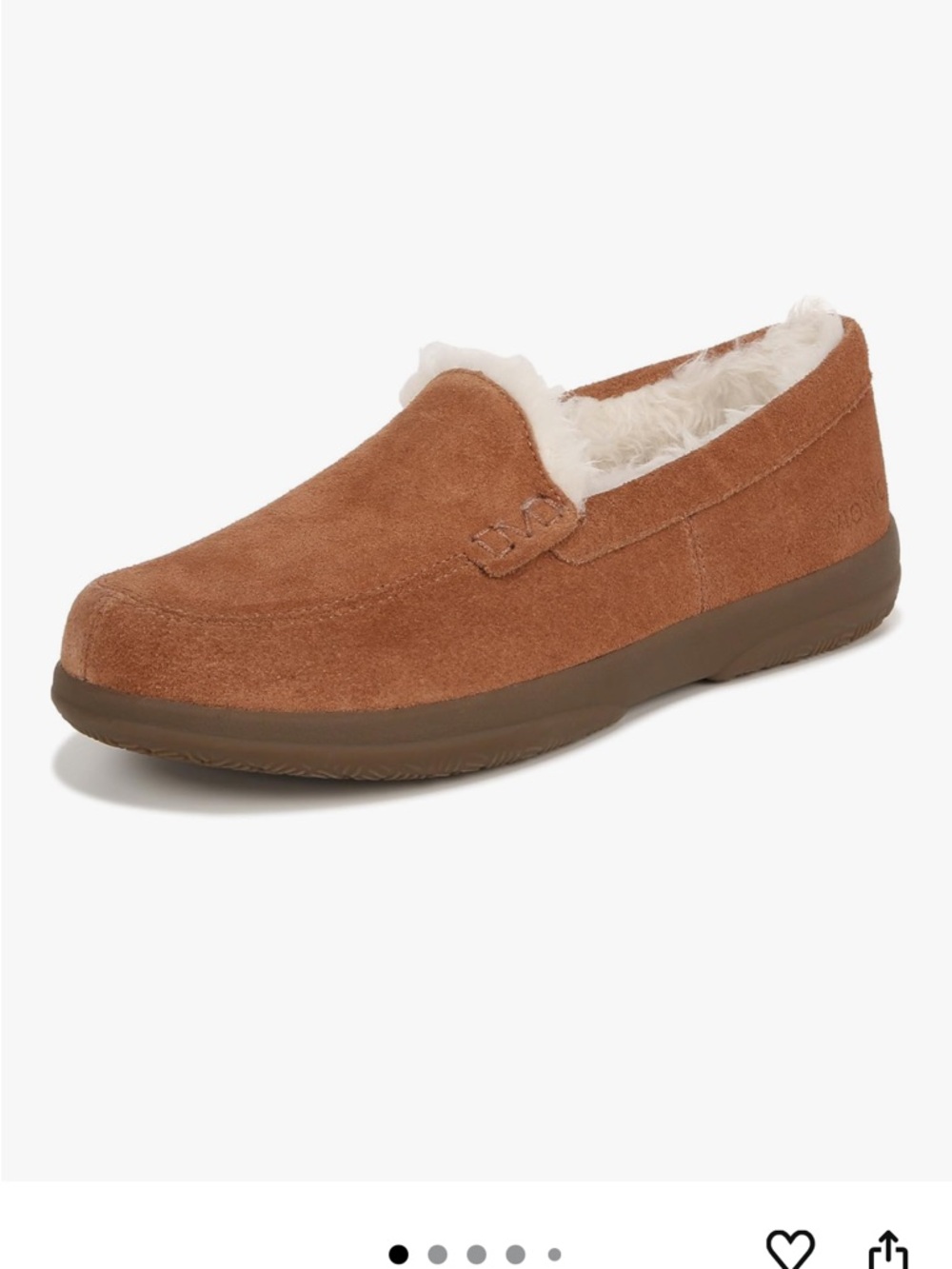 Vionic Men's Chestnut Suede Slip-On with Cream Shearling